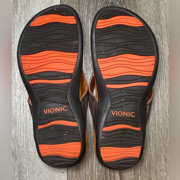 Vionic With Orthaheel Technology Flip Flop Sandal Size 6 Wide Floriana - Picture 2 of 16